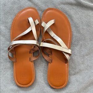 GAP Women's Brown and Silver Sandals